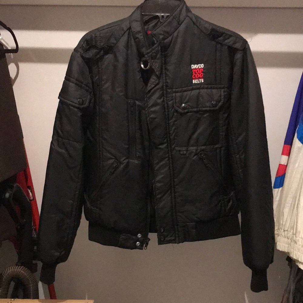 Vintage Black Quilted Bomber Jacket